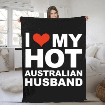 Discover I Love My Hot Australian Aussie Husband Marriage Fleece Blankets