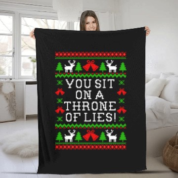 Discover You Sit On A Throne Of Lies - Elf Quote Fleece Blankets