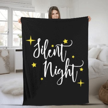Discover Christmas Silent Night gift idea qoute xmas carol Fleece Blankets