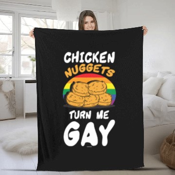 Discover Funny Chicken Nuggets LGBT Fleece Blankets