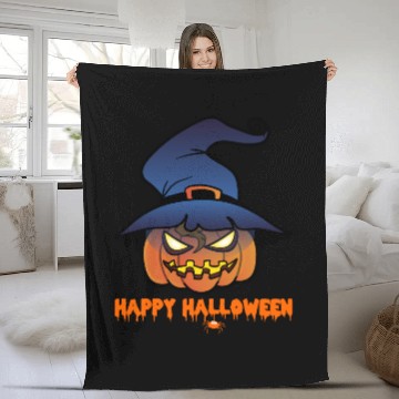 Discover Halloween Trick or Treat Pumpkin Horror Monster Fleece Blankets