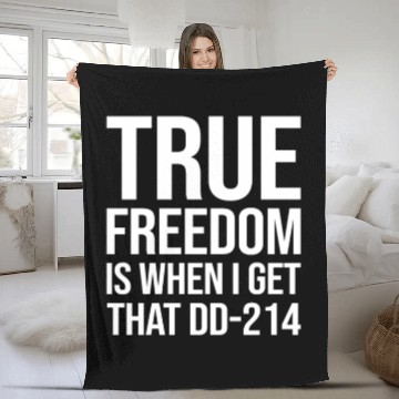 Discover DD 214 MILITARY alumni FUNNY GIFT FREEDOM PAPER Fleece Blankets