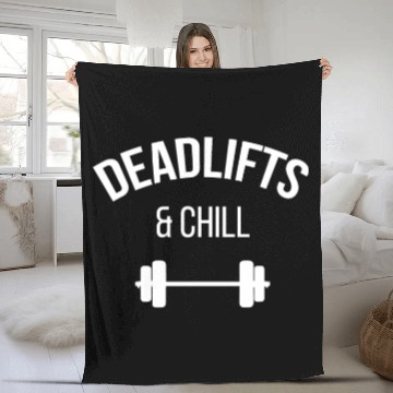 Discover Funny Dead Lift Gym Fleece Blankets Deadlifts and chill