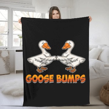 Discover Cute & Funny Goose Bumps Goosebumps Animal Pun Fleece Blankets