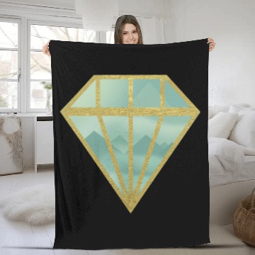 Discover Golden Indie Diamond shape Mountain Fleece Blankets