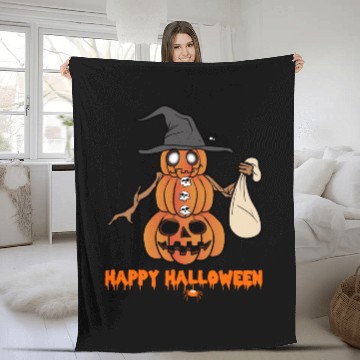 Discover Halloween Trick or Treat Pumpkin Horror Monster Fleece Blankets