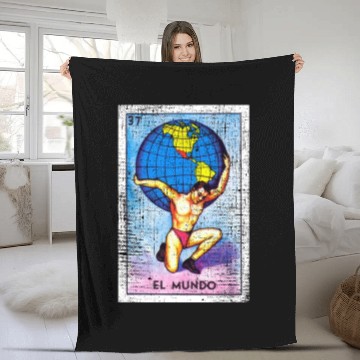 Discover El Mundo Mexican Loteria Bingo Card Fleece Blankets