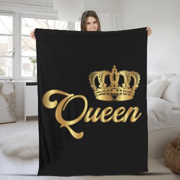 Discover Crown Crowns King Queen JGA Wedding Bride Groom Pr Fleece Blankets