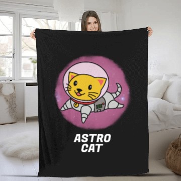 Discover Astro Cat Fleece Blankets