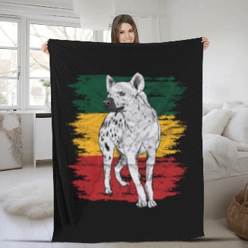 Discover Animal Print Gift Hyena Fleece Blankets