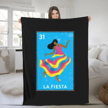 Discover La Fiesta Mexican Loteria Bingo Card Fleece Blankets