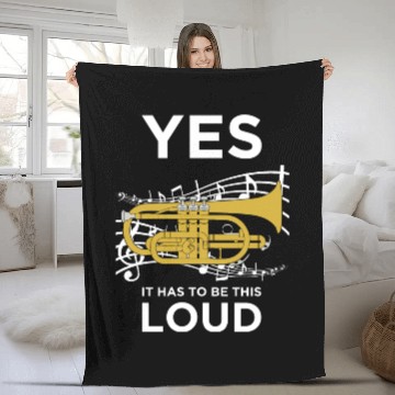 Discover Yes It Has To Be Loud Funny Trumpet Fleece Blankets