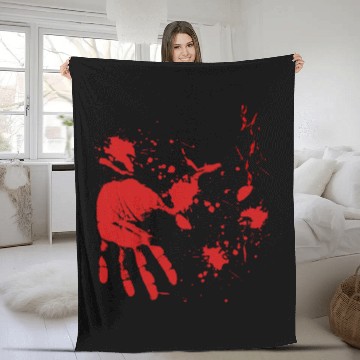 Discover blood Hand Halloween Butcher Doctor Fleece Blankets