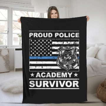 Discover 4 proud police academy survivor badges Fleece Blankets
