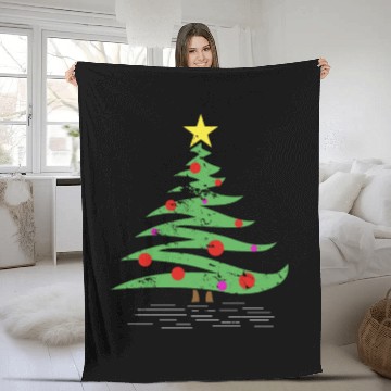 Discover Christmas Tree gift winter kids grandparents Fleece Blankets