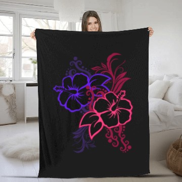 Discover Flower Rose Orchid Fleece Blankets