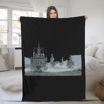 Discover Navy ship Fleece Blankets