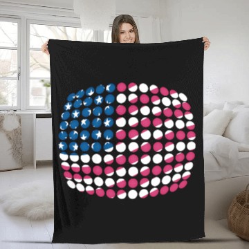 Discover US flag (Dotted) Fleece Blankets