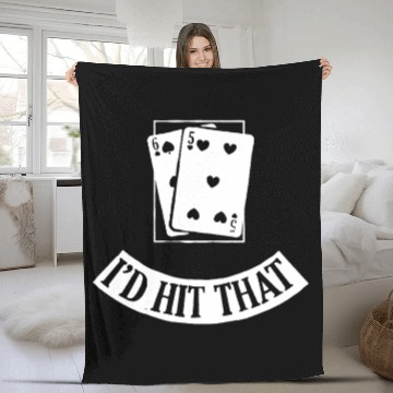 Discover Funny Cards Black Jack Blackjack Gamble Casino Las Fleece Blankets