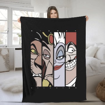 Discover Disney Villains Lion King Hook Little Mermaid Alad Fleece Blankets