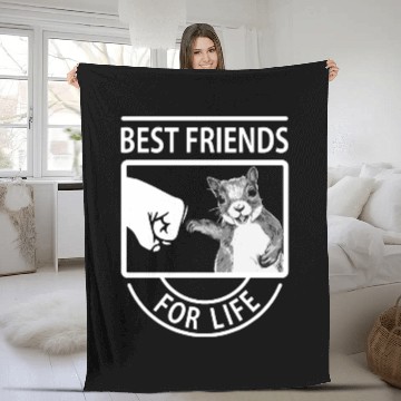 Discover best friend for life cat squirrel friend Fleece Blankets