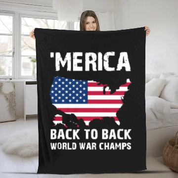Discover merica back to back soccer Fleece Blankets