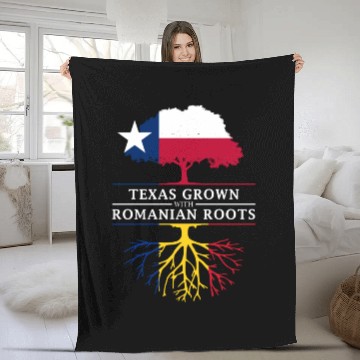 Discover Texas Grown with Romanian Roots Fleece Blankets
