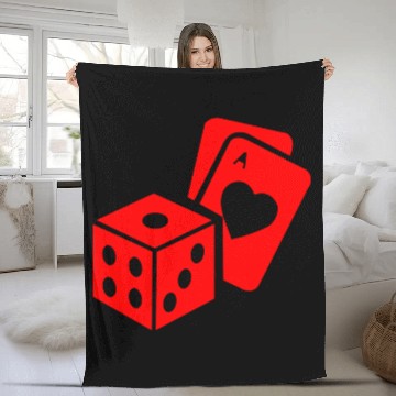 Discover dice and card games Fleece Blankets