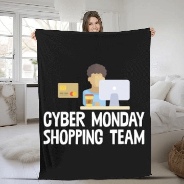 Discover Cyber Monday Shopping Team Funny Online Shopper Fleece Blankets