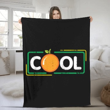 Discover Cool Orange Fruit kids summer gift birthday party Fleece Blankets