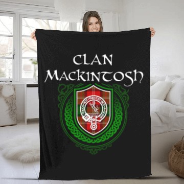 Discover Mackintosh Surname Scottish Clan Tartan Crest Fleece Blankets
