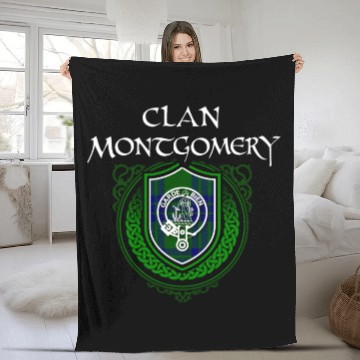 Discover Montgomery Surname Scottish Clan Tartan Crest Badg Fleece Blankets