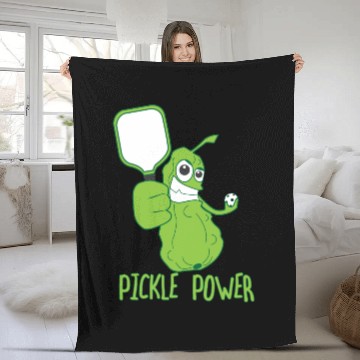Discover Pickleball Funny Pickle Power Fleece Blankets