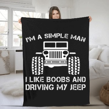 Discover I am a simple man jeep Fleece Blankets