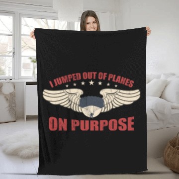 Discover Airborne - I Jumped Out Of Planes On Purpose Fleece Blankets