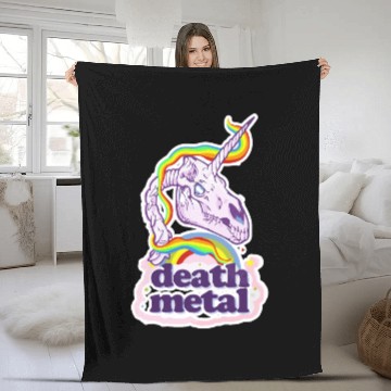 Discover Death Metal Unicorn Fleece Blankets