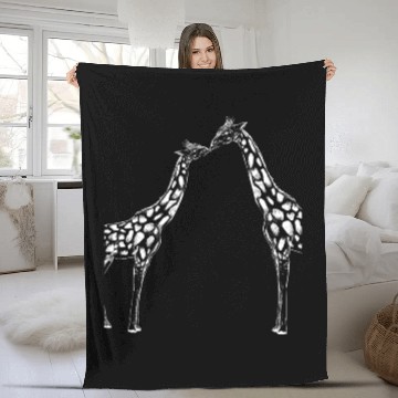 Discover Giraffe Kissing Fleece Blankets