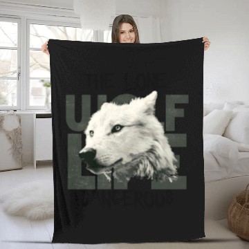 Discover The lone wolf Fleece Blankets