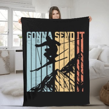 Discover Gonna Send It - Ski Vintage Gift Fleece Blankets