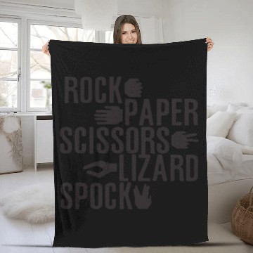 Discover Rock Paper Scissors Lizard Spock Baseball All Size Fleece Blankets
