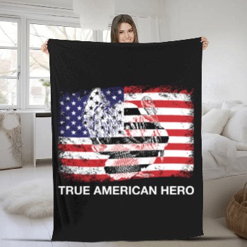 Discover True American Hero Turkey Hunting USA Flag Fleece Blankets