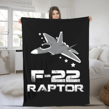 Discover Funny Jets - F 22 Raptor - Aircraft Engine Humor Fleece Blankets