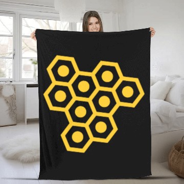 Discover Bee hive Fleece Blankets