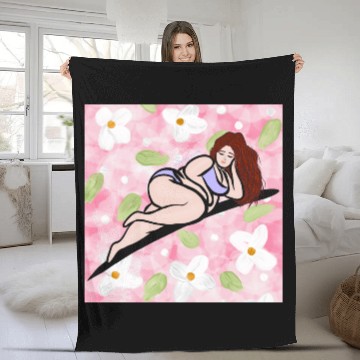 Discover Red in Lilac Fleece Blankets