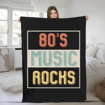 Discover 80s Music Rocks Fleece Blankets. Vintage 80s Style Retro