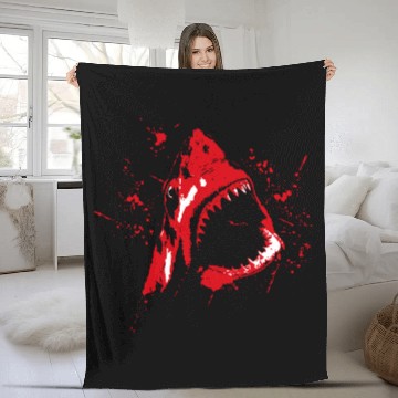 Discover SHARK ATTACK ARTWORK Fleece Blankets