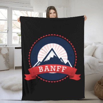 Discover Banff mountains Fleece Blankets