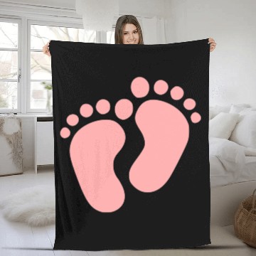Discover Baby Feet Pastel Pink Pregnancy Maternity Fleece Blankets