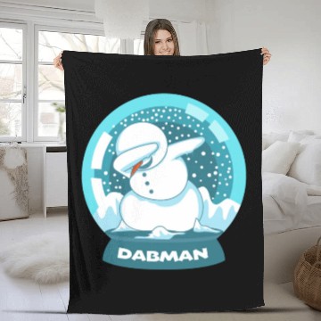 Discover Dab Dabbing Snowman Dancing Snow Globe Christmas Fleece Blankets