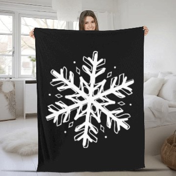Discover Snowflake Winter Xmas Fleece Blankets